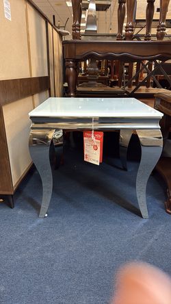 Metal + Glass End Table