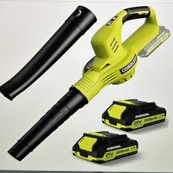 21V Cordless Leaf Blower 2 Batteries 