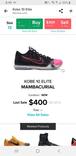 Kobe 10 mambacurial for sale sale
