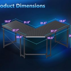 ODK L-Shaped Desk – Black (51”) – $30 FIRM