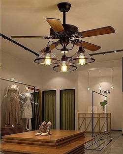 Bagood Farmhouse Ceiling Fan with Light 52 Inch Ceiling Fan