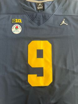 3XL JJ McCarthy Jordan Michigan Wolverines #9 Rose Bowl Football Jersey