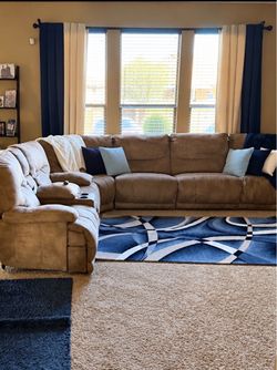 Brown Reclining Sectional — $500