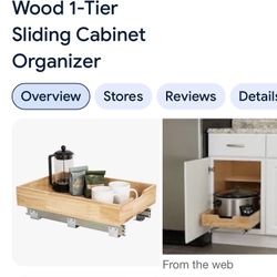 14.5” Wood Cabinet Drawer Organizer