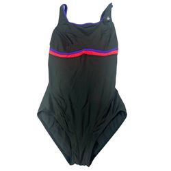 Aqua Sphere One Piece Swimsuit Gray Athletic Colorblock Racerback Size 14 