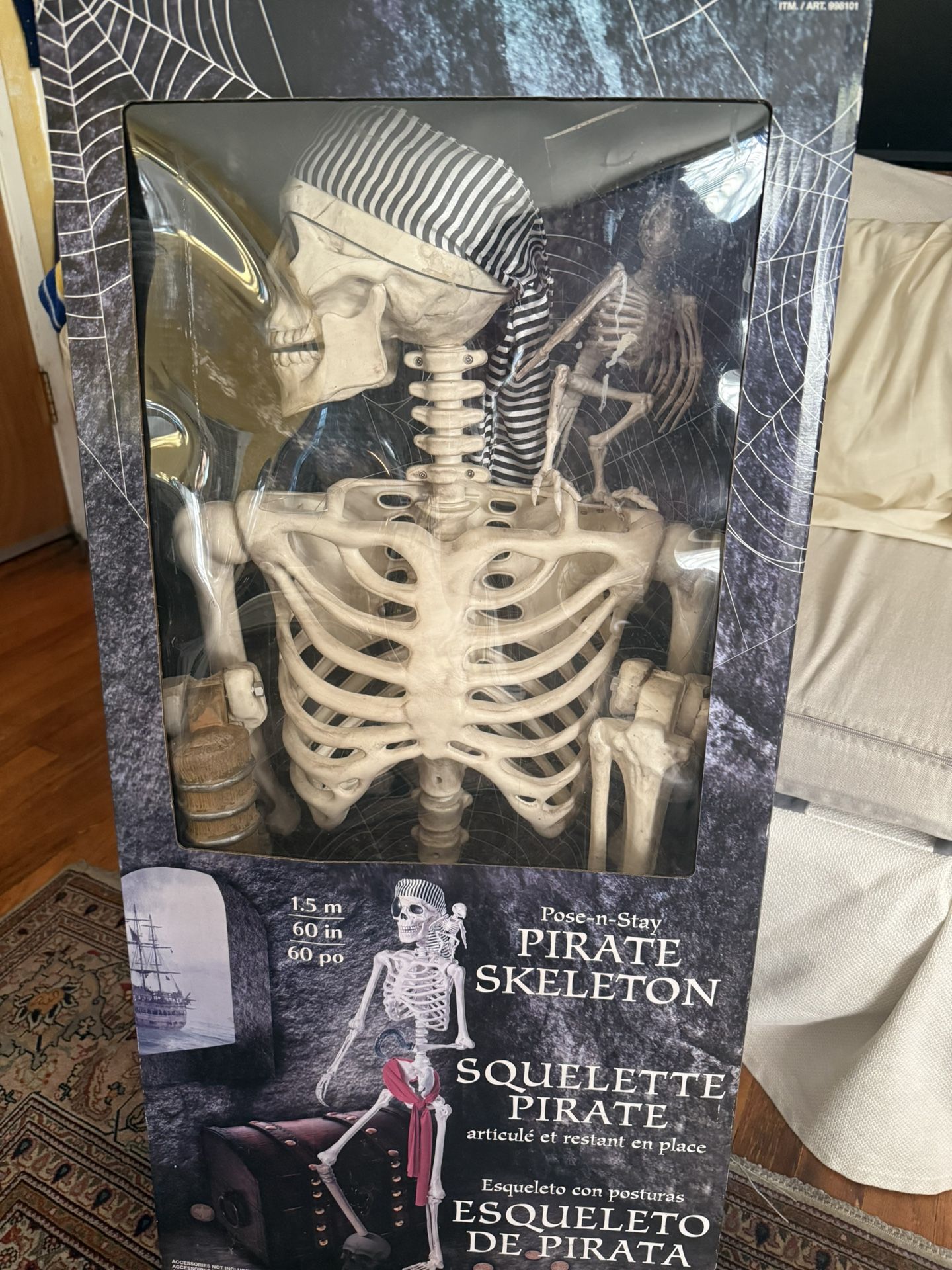 Halloween Skeleton Pirate New In Box 60 Inch