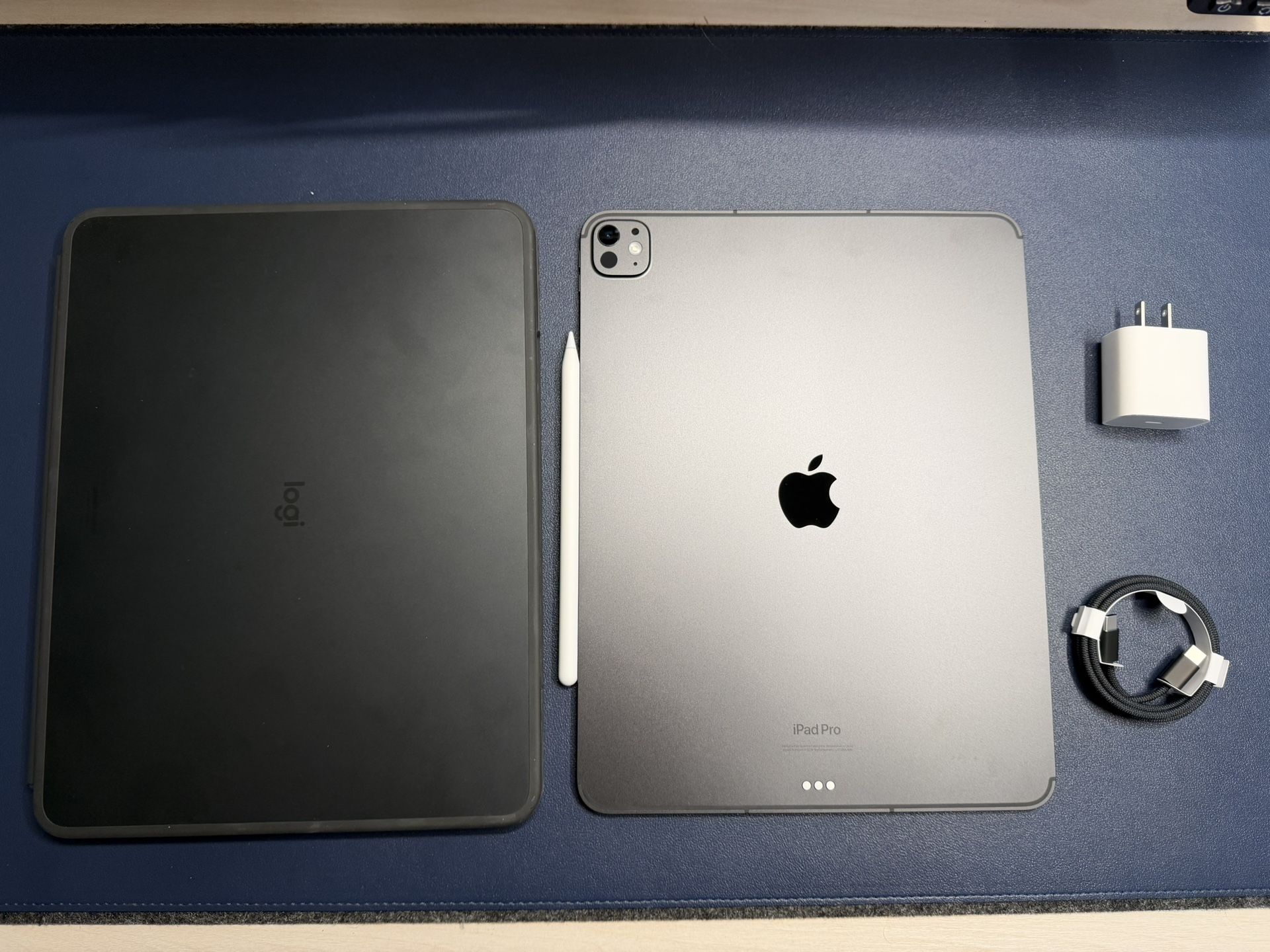 Apple iPad Pro 13” M4 256 GB (WiFi &  Cellular)(Space Gray) W/ Accessories (NEGOTIABLE