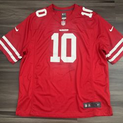 Nike San Francisco 49ers Jimmy Garoppolo #10 NFL On Field Home Jersey Men’s 2XL  100% authentic. Good condition, lightly worn.   The Nike San Francisc