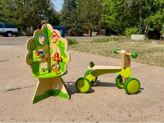 Wooden baby walker bike & play tree.