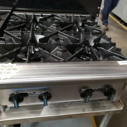 Used Radiant 24"L Hot Plate With 4 Burners Natural Gas