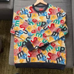 Supreme Scatter Text Crew Neck Navy