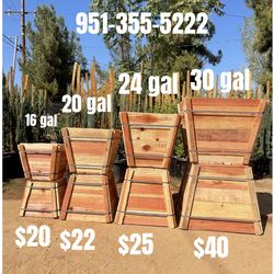 New redwood planters for sale