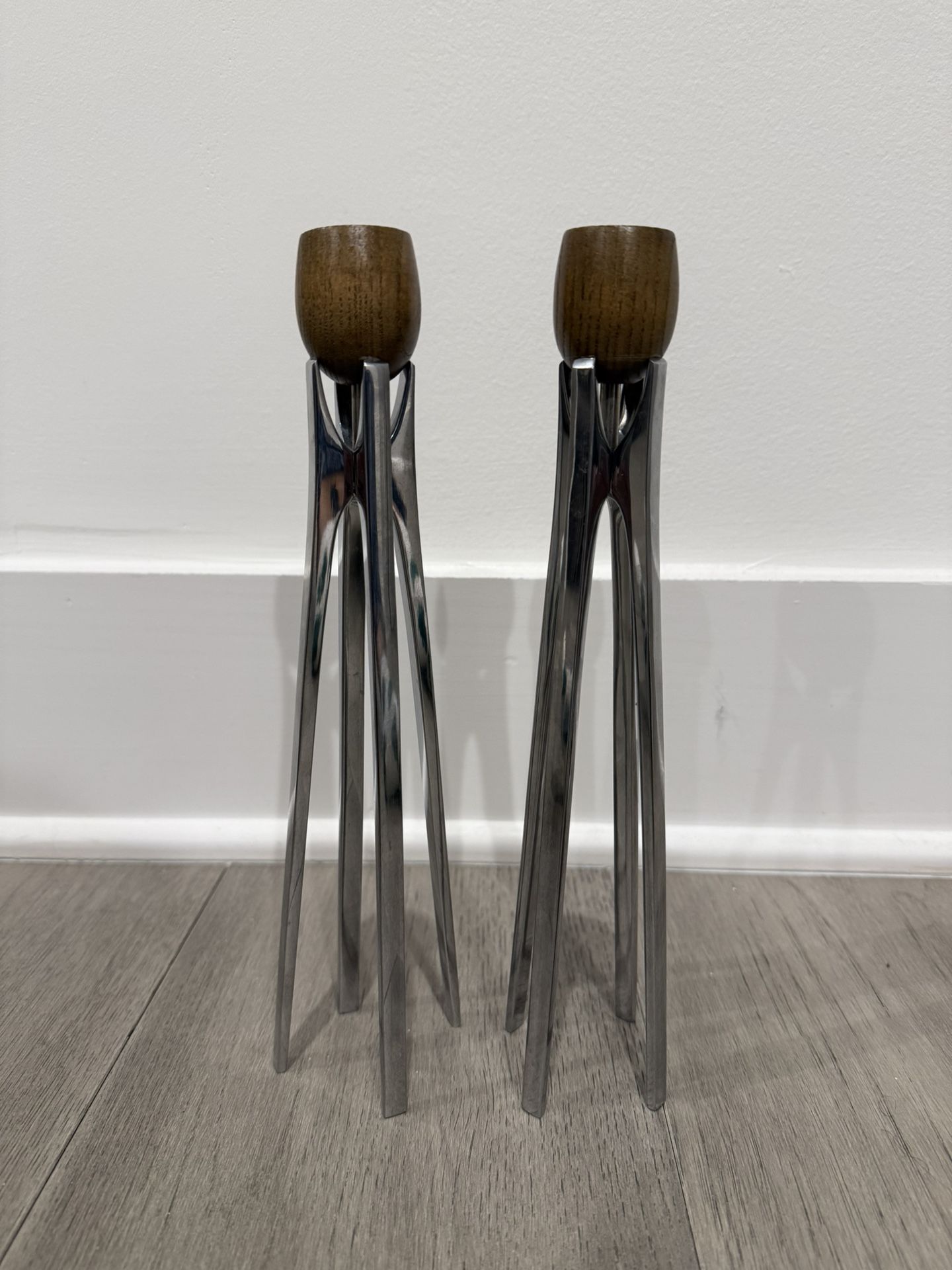 Nambe Candle Holders