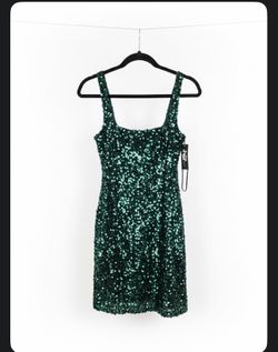 Green sequin dress size small $15