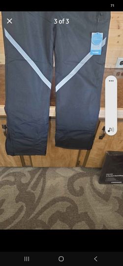 new black ski bibs with reflective v stripes