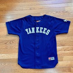 Vintage New York Yankees Jersey Youth L Blue Derek Jeter Nike MLB Baseball USA