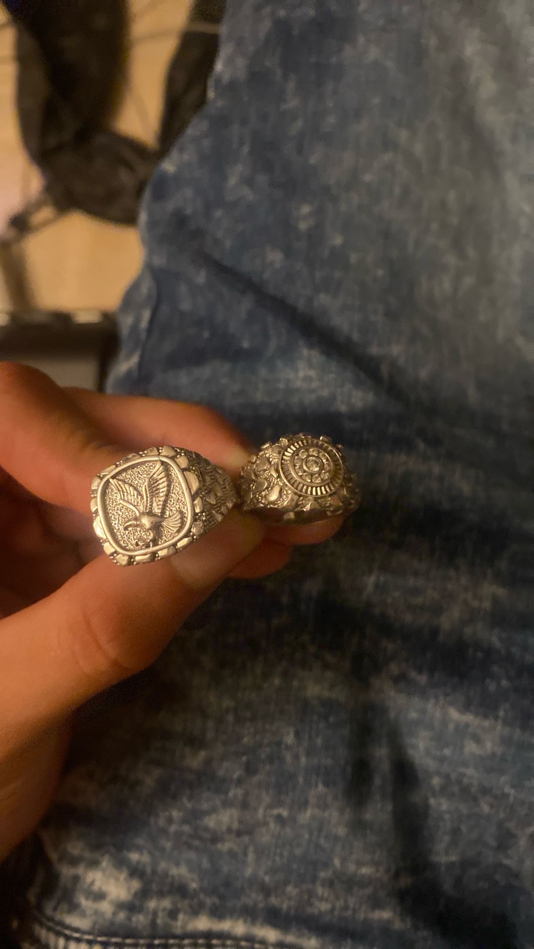 2 For 70!!$ Nugget Style 925 Silver Ring