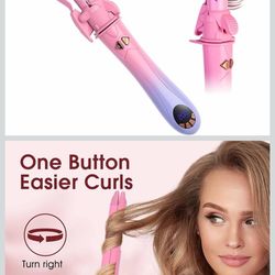 🔥Brand new🔥 Automatic Rotating 2 in 1 Curler & Straightener - Temperatures Adjustable, 30s Fast Pre-Heating, 30MIN Smart Power Off, Special Clamp De