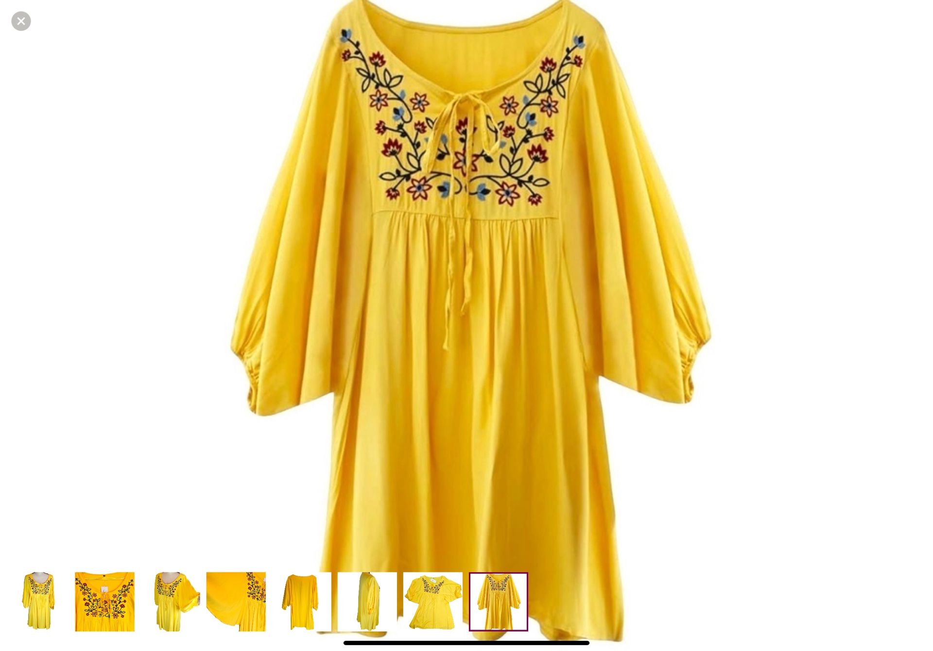 New yellow dress. Size Small, but could fit a med/large. P2P is 23”, length is 30”.