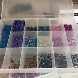 6 Containers Of Beads