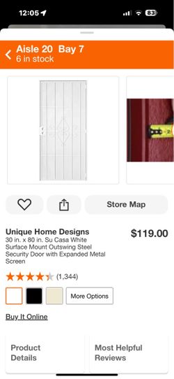 Su casa 30x80 white security door