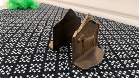 Vintage Cast Iron Fox Terrier Bookends: 1929 Connecticut Foundry