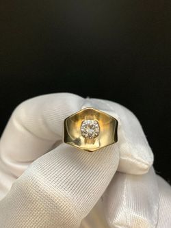GOLD DIAMOND SOLITAIRE RING #35748