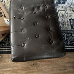 Brown Footstool With Storage Compartment