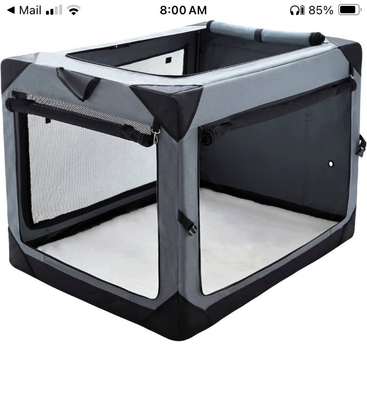 *NEW*(537) Pettycare 26 Inch Collapsible Dog Crate for Medium Dogs, 4-Door Foldable Soft Dog Kennel with Chew Proof Mesh Windows, Indoor & Outdoor Tra