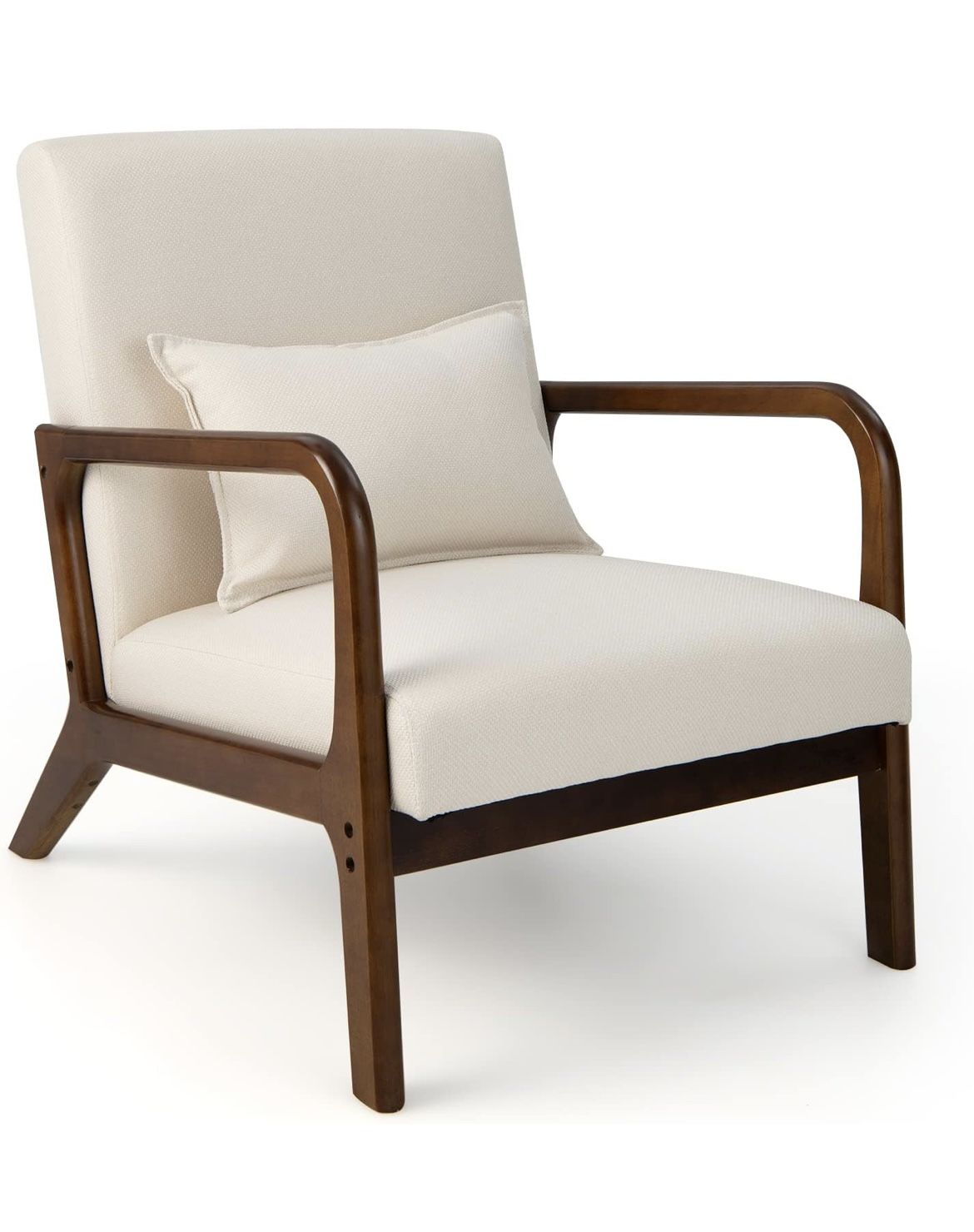Minor Scratch Assembled New Modern Accent Chair with Pillow - Comfy Upholstered Lounge Armchair