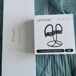 LetsFit Smart Watch With Wireless Headphones