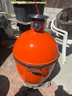 Orange Ceramic Kamado Charcoal Grill