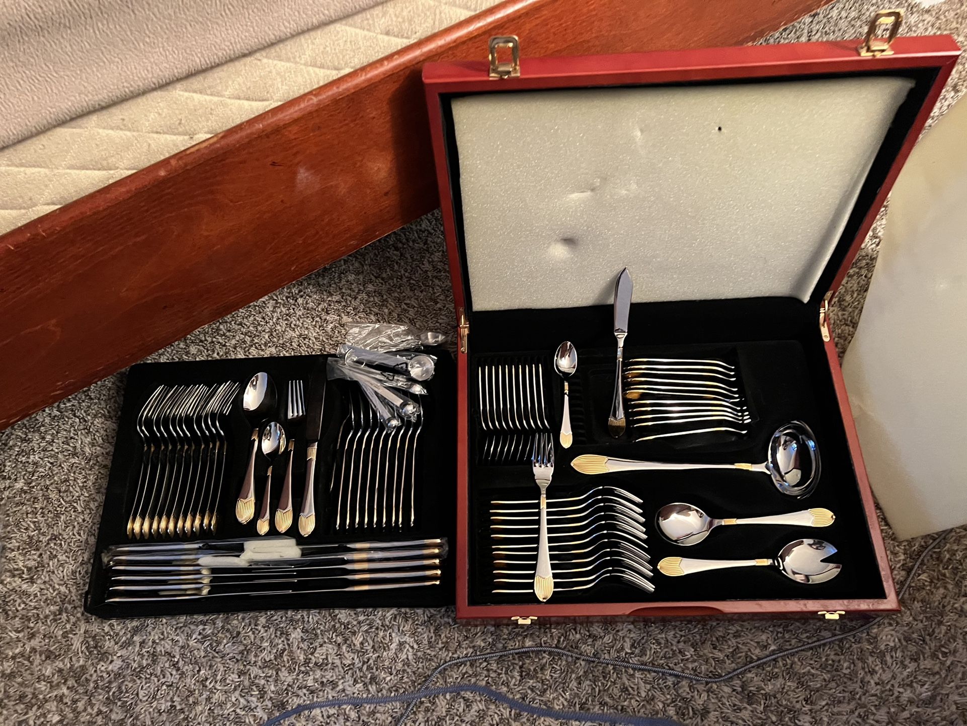 High End Gold plated silverware in a case