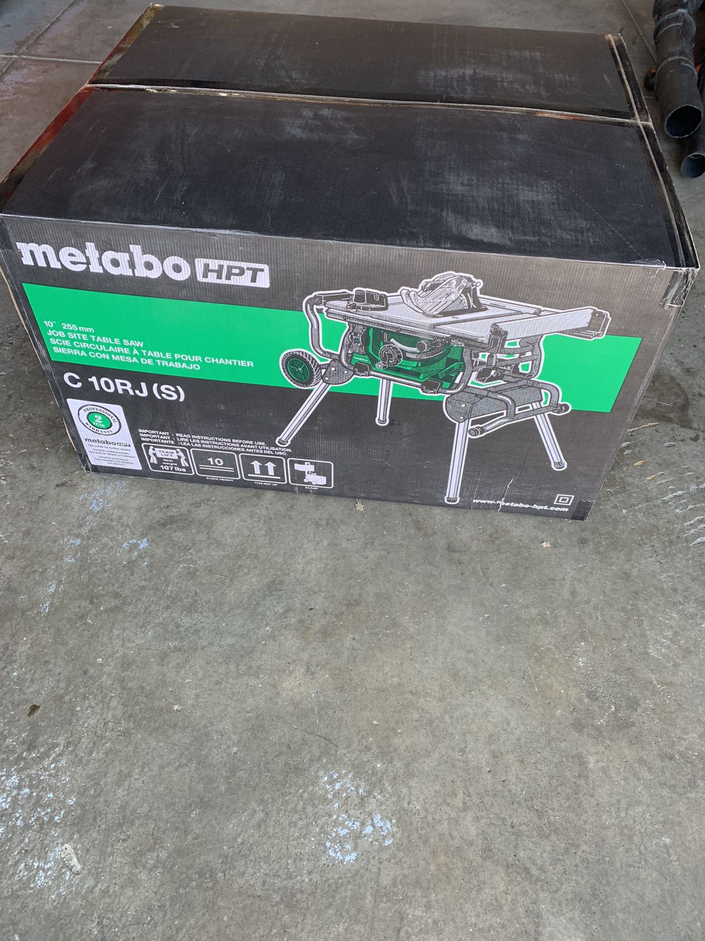 Metabo Hitachi Table Saw With Stand In Box