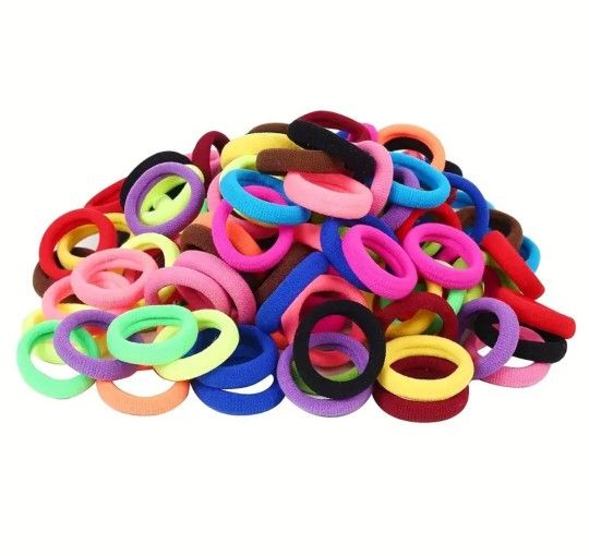 100 Piece Hair Mini Elastic Ties Multi Colors Set