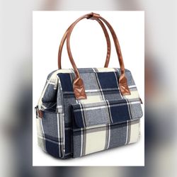 Portable Travel Diaper Bag - Blue White