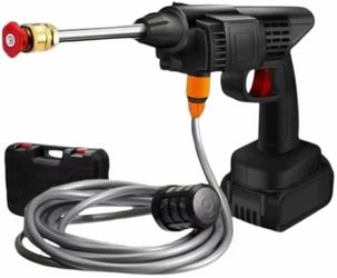 Cordless Car Pressure Washer, 48V Rechargeable Double Battery, Portable High-Pressure Gun with 40cm Extension Rod and Accessories Kit