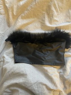 Fuzzy Black Tube Top 