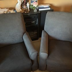 Blue Press Back Recliners 