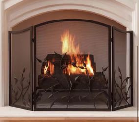 Shop Pleasant Hearth Waverly 3-Panel Fireplace Screen in Colonial Brown