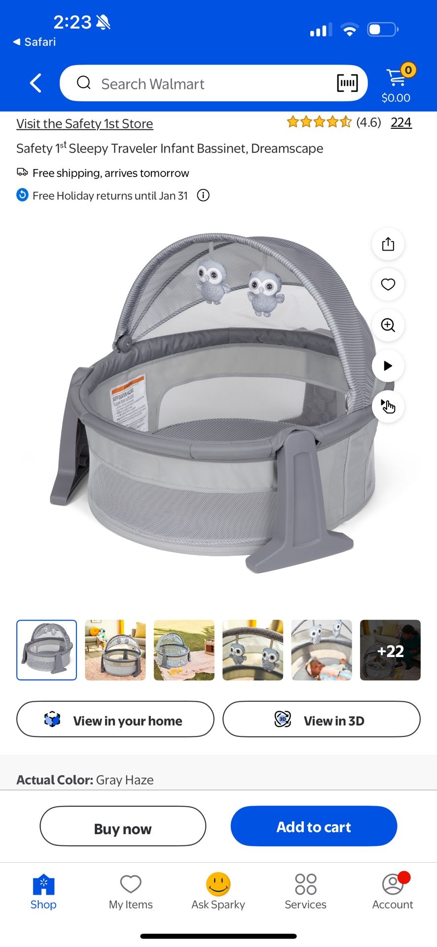 Safety 1st Sleepy Traveler Infant Bassinet