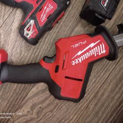 18V Milwaukee Cordless/Brushless Sawzaw And Impact Gun