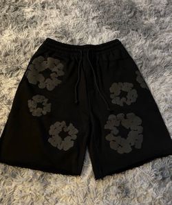 Denim Tears Cotton Wreath Shorts Black size S/M/L/XL