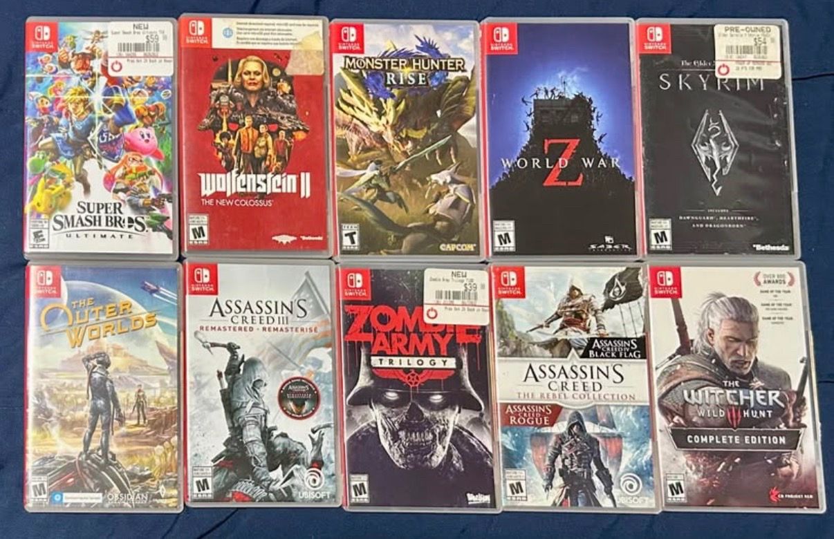 Nintendo Switch Game Cases ONLY – No Game Cartridges Included