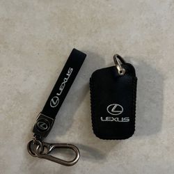 Lexus FOB Leather Cover And Leather Keychain