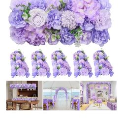 Artificial Flower Arch - 6 Pack Purple Faux Floral Swags for Wedding Décor Party Backdrop,Elegant Flower Arrangement for Archways, Indoor Décor, Home 