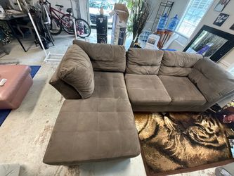 Brown Microfiber Sectional Sofa with Chaise