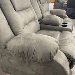 McCade Cobblestone Reclining Living Room Set Sofa And Loveseat 