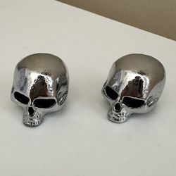 Q-Parts Chrome Skulls Guitar Bass Knobs 6mm Set Screw 