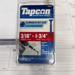 Pack Of Six Tapcon 3/16 X1-1/4 Inch Anchors 